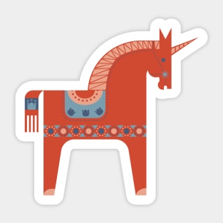 Scandinavian Inspired Folkstory Red + Blue Sticker